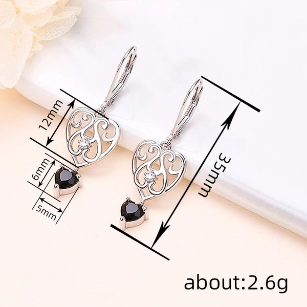  European and American fairy style earrings for women, heart-shaped hollow earrings, popular and fashionable literary style