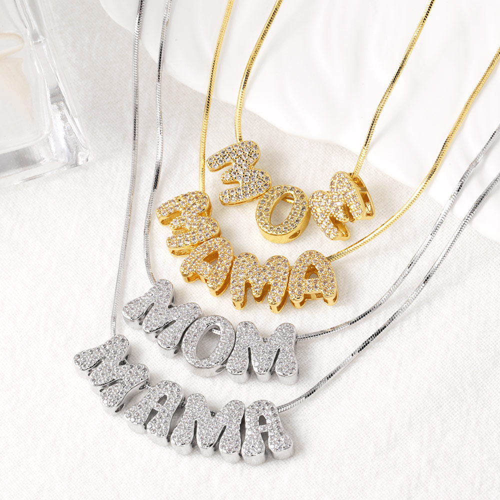 AS jewelry new English letter mom Mother's Day necklace clavicle chain female nkb109