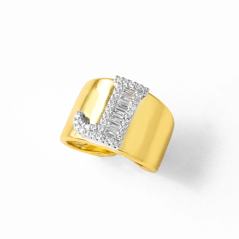 AS jewelry European and American hot-selling gold-plated glossy white K26 English letter ring ring rir75 ring