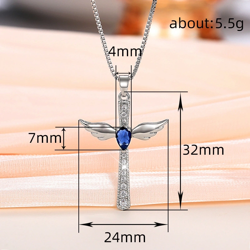 European and American angel wings exquisite necklace pendant style trend clavicle chain autumn and winter new fashion necklace
