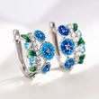 European and American epoxy flower earrings fashionable enamel diamond zircon earrings new accessories hot sale