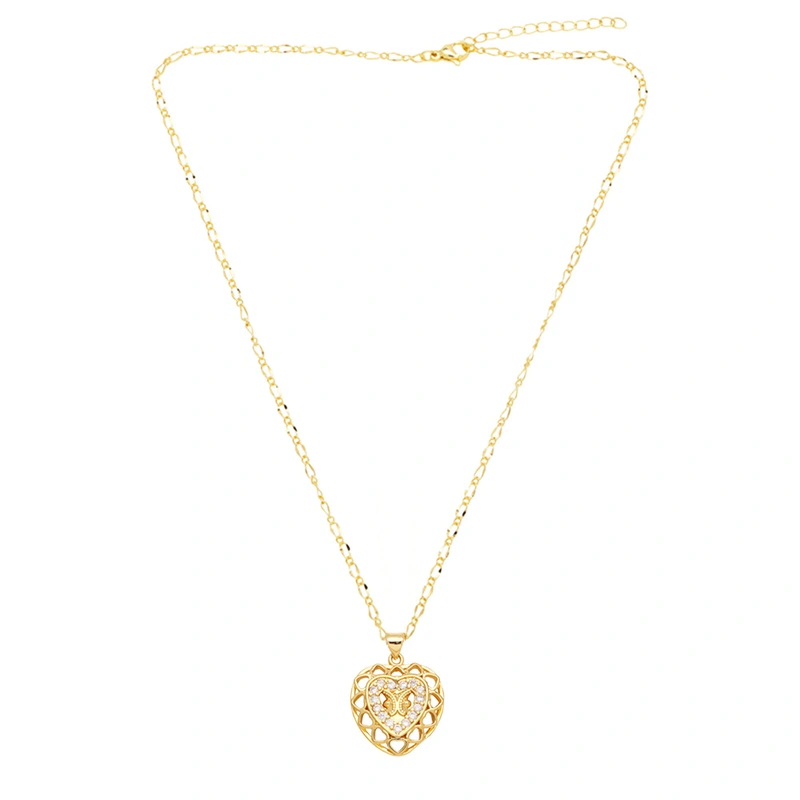 Hot selling zircon inlaid heart necklace for women temperament versatile clavicle necklace jewelry wholesale nkb866