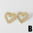 AS jewelry pearl heart earrings copper plated real gold micro inlaid zircon earrings era259