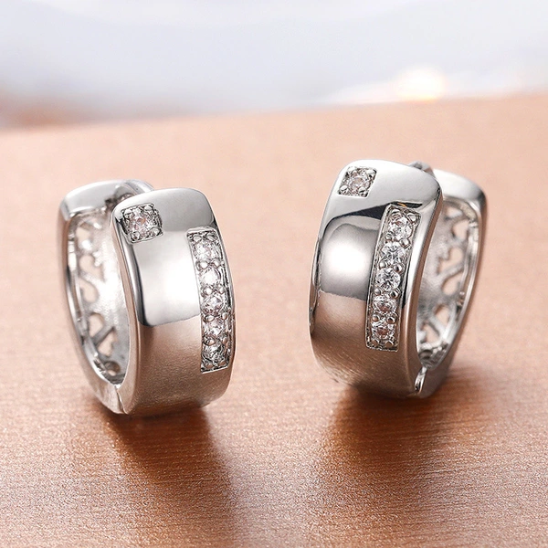 Korean fashion OL earrings simple U-shaped zircon ladies earrings source manufacturers wholesale