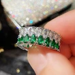 Hot selling new style light luxury double row drop zircon ring female full diamond couple ring