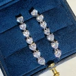 Love long chain shiny earrings for women inlaid with zircon fashionable girl earrings popular ultra-thin gift