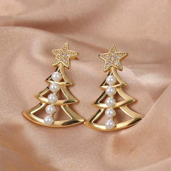  Christmas light luxury style earrings for women Christmas design earrings European and American temperament ladies hot style