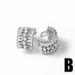 AS jewelry European and American simple inlaid zircon double layer love pearl ear bone clip earrings female era036