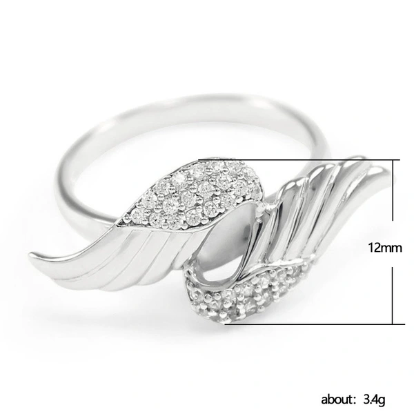 European and American new ring creative angel wings zircon women's ring manufacturers wholesale