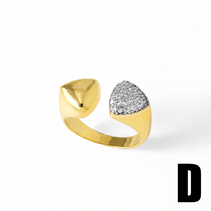 AS jewelry European and American new diamond cross open ring female gold-plated pearl flower ring rih86