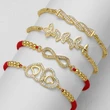 AS jewelry red rope double love 8-shaped bracelet micro-studded zircon butterfly bracelet hand jewelry bra90