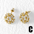 Clearance jewelry studs hot selling fan-shaped earrings for women gold-plated full zircon earrings earrings era088