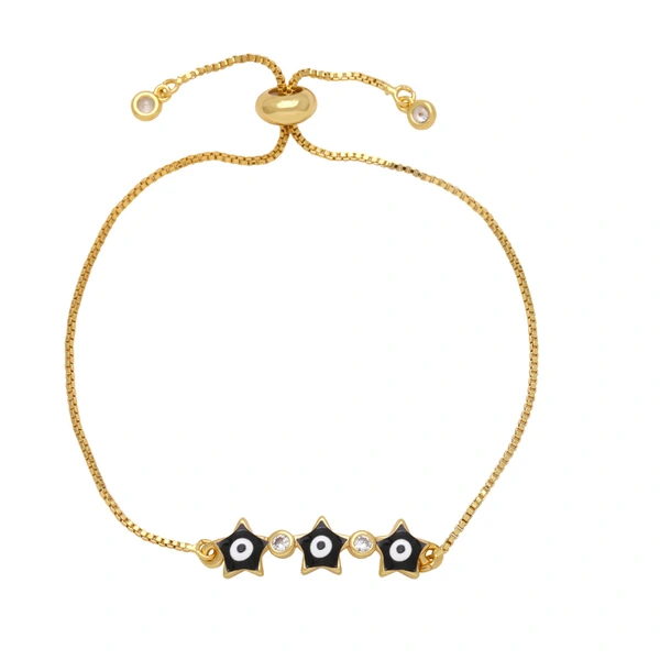 Clearance evil eye bracelet women's fashion simple oil drop pentagram eye adjustable bracelet brb02