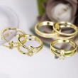  Bohemian geometric round ring five-piece set simple minimalist style ring fashionable stacking jewelry