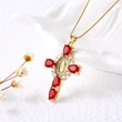 AS jewelry European and American Virgin Mary cross pendant men and women's color zircon necklace nkb462