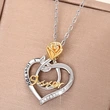  European and American style two-color necklace female bestie sister flower birthday gift sister rose heart necklace