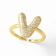 AS jewelry hot item inlaid with zircon 26 English letters open ring female rij23