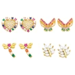 Clearance hot-selling earrings cute butterfly dragonfly heart color zirconium earrings earrings European and American earrings female ery94