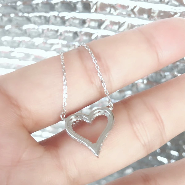 Korean style Dongdaemun same style women's heart-shaped love necklace trendy diamond Valentine's Day gift