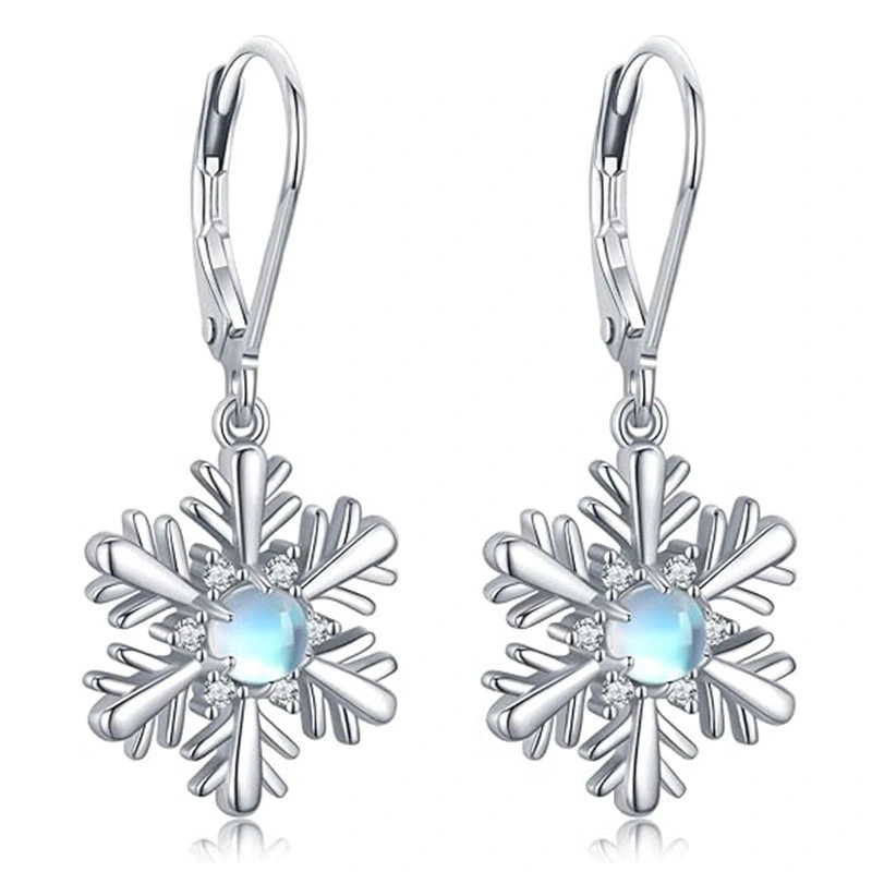 Hot selling snowflake earrings for women in Europe and America, fashionable design, sweet style for ladies, Christmas holiday jewelry
