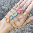 Clearance Bohemian style color oil drop geometric round bracelet female European and American trendy niche bracelet bre97