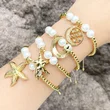 AS jewelry Europe and the United States hot selling pearl bracelet female gold-plated zircon starfish moon pendant bracelet brf67