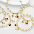 AS jewelry Europe and the United States hot selling pearl beads cross cherry fruit pendant gold-plated bracelet female brm82