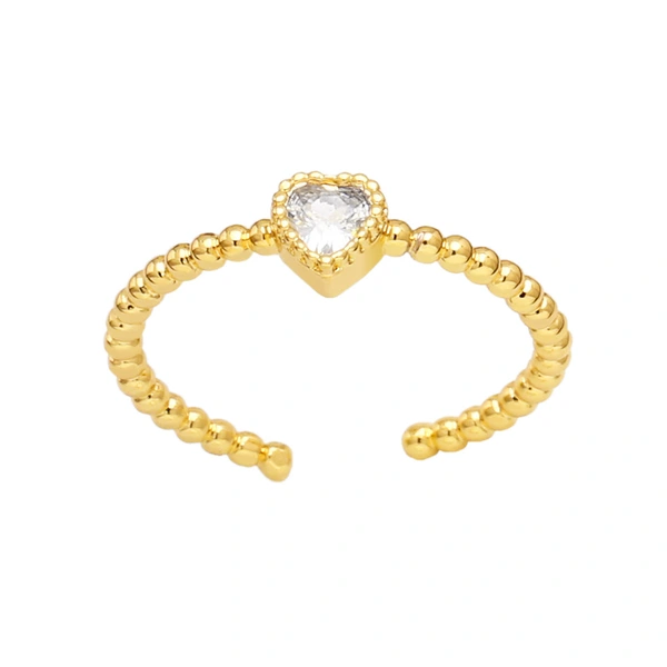 European and American jewelry love ring retro fashion temperament peach heart index finger ring simple open ring ris04