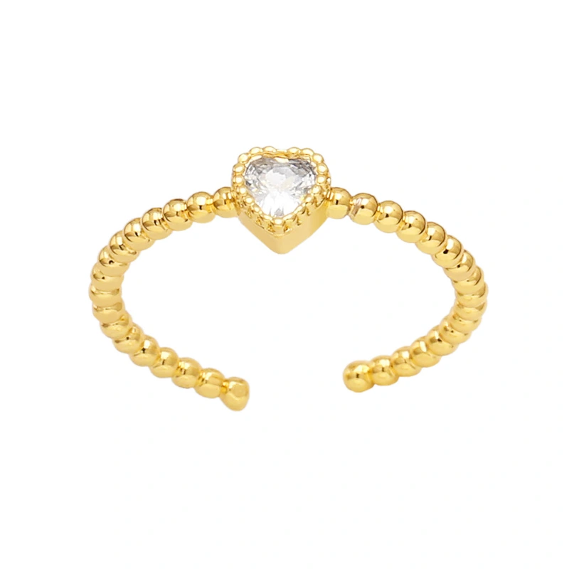 European and American jewelry love ring retro fashion temperament peach heart index finger ring simple open ring ris04