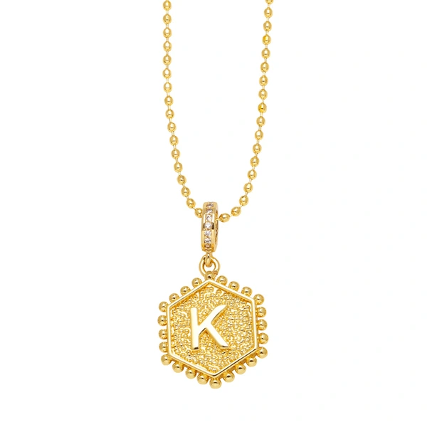 AS jewelry European and American hexagonal heart 26 English letters necklace clavicle necklace nkb296 necklace