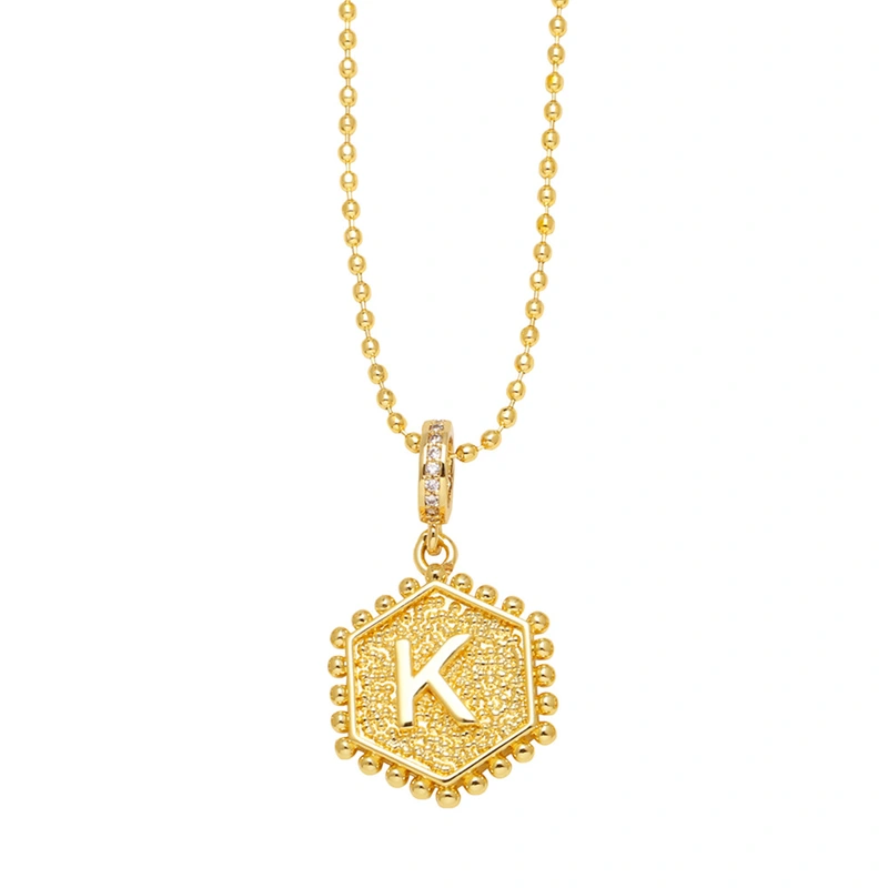 AS jewelry European and American hexagonal heart 26 English letters necklace clavicle necklace nkb296 necklace
