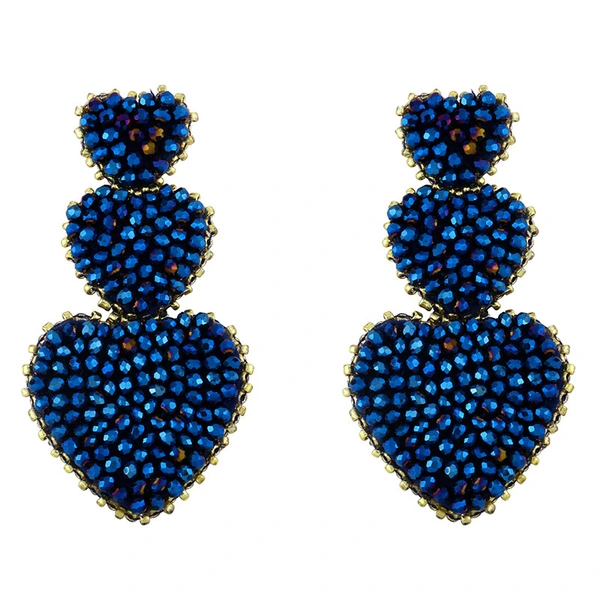 European and American new earrings trend street fashion earrings bohemian style creative rice bead heart earrings erw94