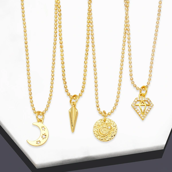 European and American jewelry niche simple clavicle chain star moon pendant necklace female choker necklace nkb603