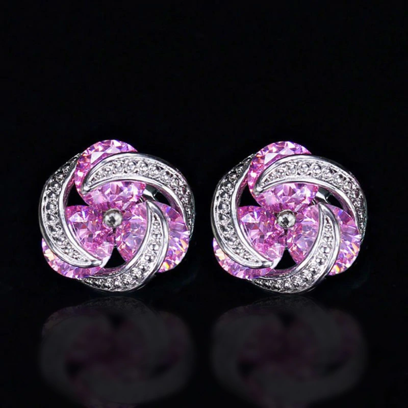 European and American hot-selling fashion mix and match colorful zircon earrings for women, daily versatile earrings