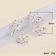 Sweet and cool style lady flower arc ear clip fashionable and versatile zircon ear studs new temperament women's earrings
