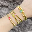 Clearance sale hot sale jewelry European and American fashion beaded bracelet women's gold elastic round bead bracelet wholesale brh87
