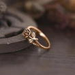 Retro style old flower ring three-dimensional rose classical thin circle ring temperament charming index finger ring