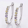 Simple ear clip earrings trendy personality U-shaped multi-color zircon earrings Korean temperament student earrings