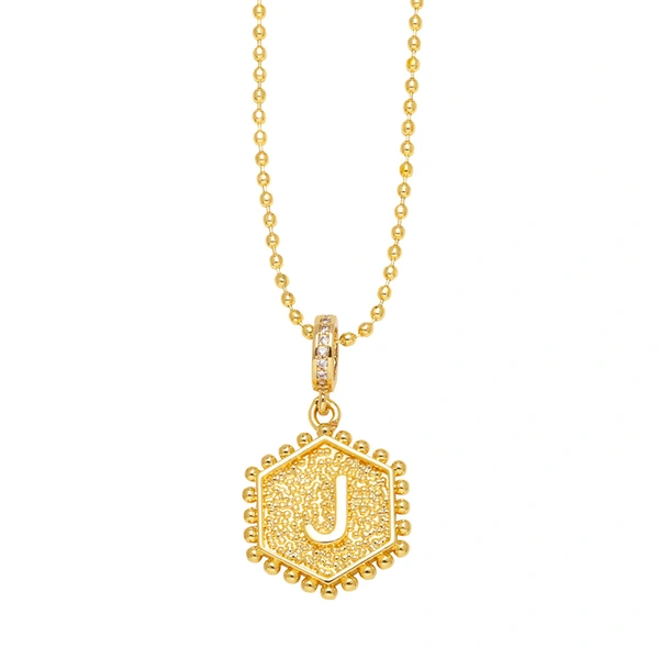 AS jewelry European and American hexagonal heart 26 English letters necklace clavicle necklace nkb296 necklace