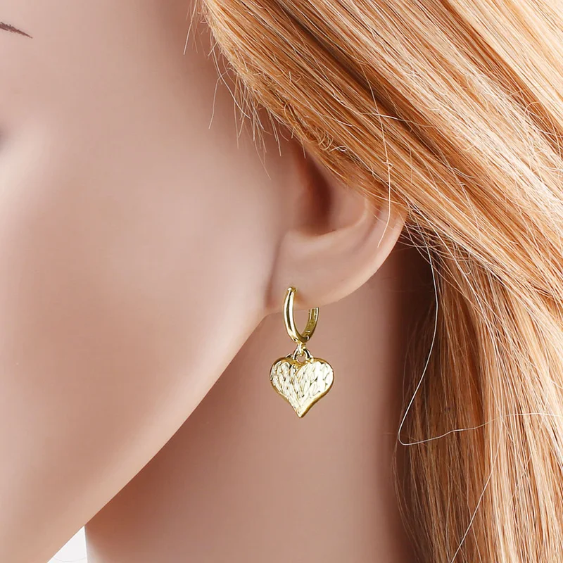 AS jewelry new glossy love heart copper plated 18k gold earrings earrings earrings era282