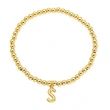 AS jewelry hot selling gold three-dimensional 26 English letters beaded bracelet bracelet brb34