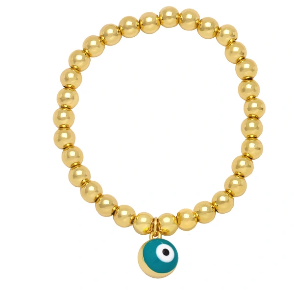 Clearance Europe and the United States hot selling devil eye bell bracelet female niche copper plated 18K gold bead bracelet brj83