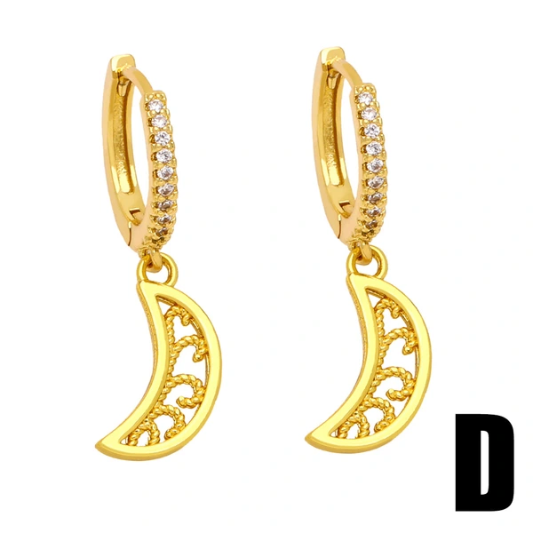 New star moon zircon earrings European and American simple planet earrings high-end Internet celebrity earrings era307