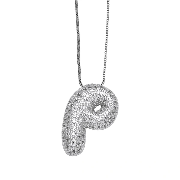 European and American hot-selling 26 English letters pendant necklace copper plated real gold inlaid with zircon clavicle chain nkq71