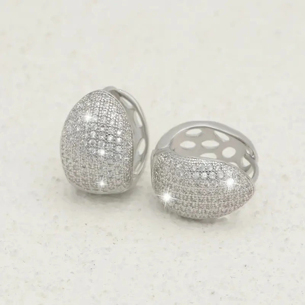  New Neymar earrings, hip-hop inlaid luxury earrings, trendy hollow design earrings