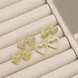 AS jewelry hot selling simple style love heart-shaped earrings female copper plated 18k gold earrings era255