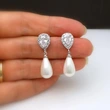 High quality imitation water drop pearl earrings for women wedding bride bridesmaid earrings manufacturers spot wholesale