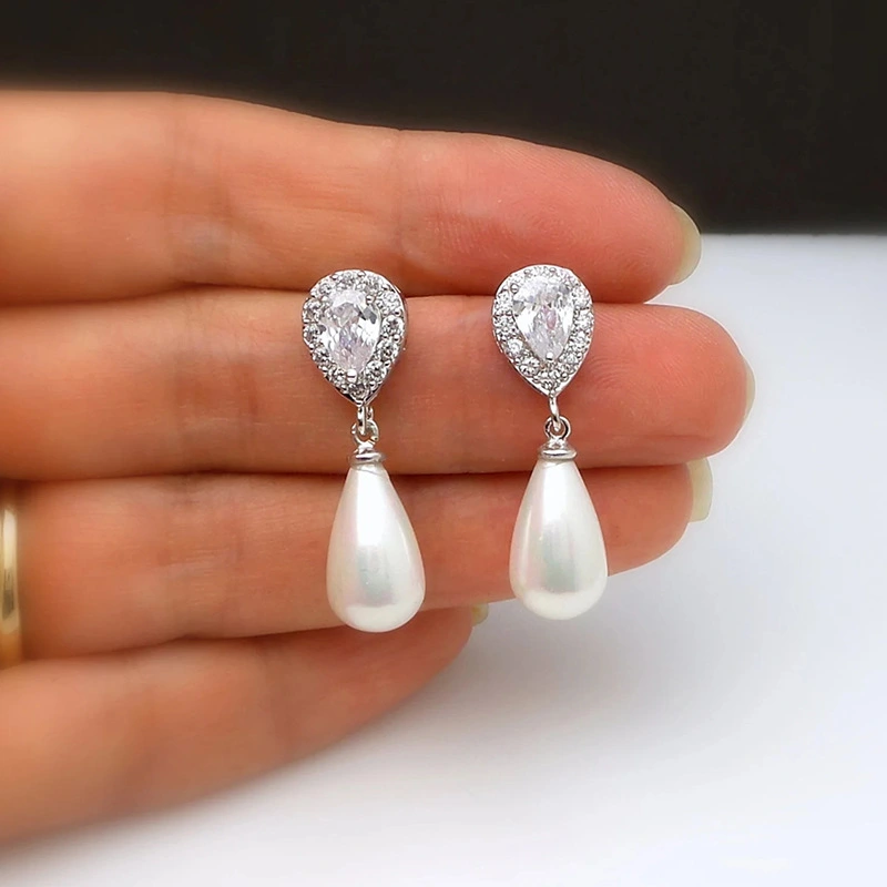 High quality imitation water drop pearl earrings for women wedding bride bridesmaid earrings manufacturers spot wholesale