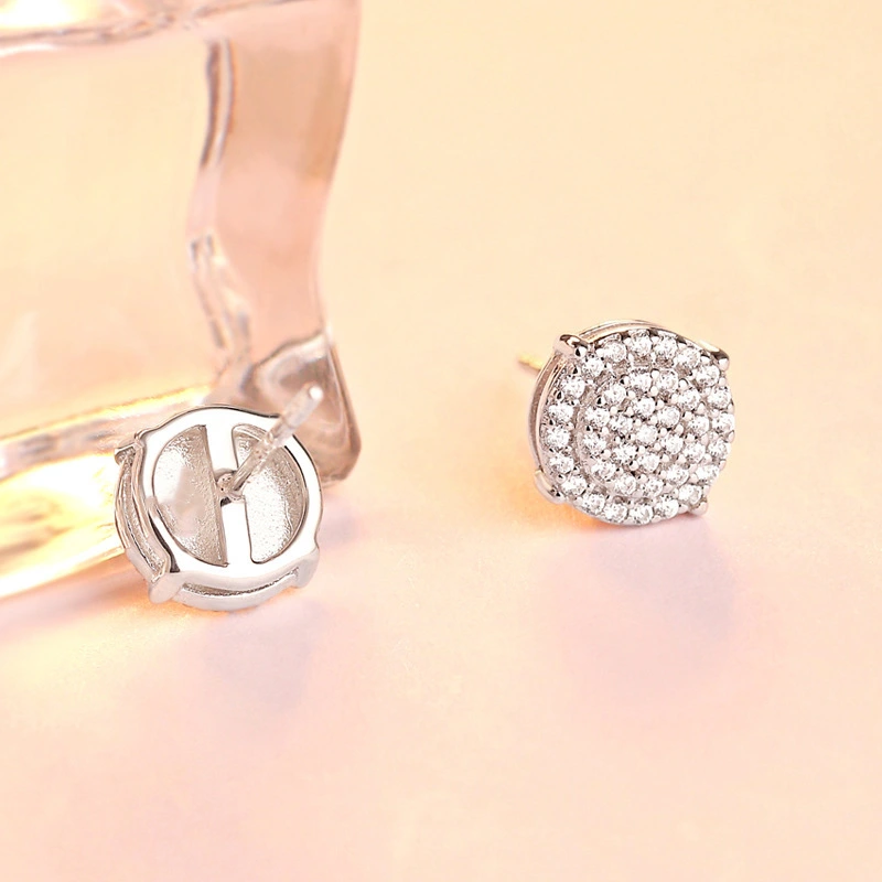 New zircon net red versatile earrings Korean style temperament rhinestone arc earrings simple daily commuting style