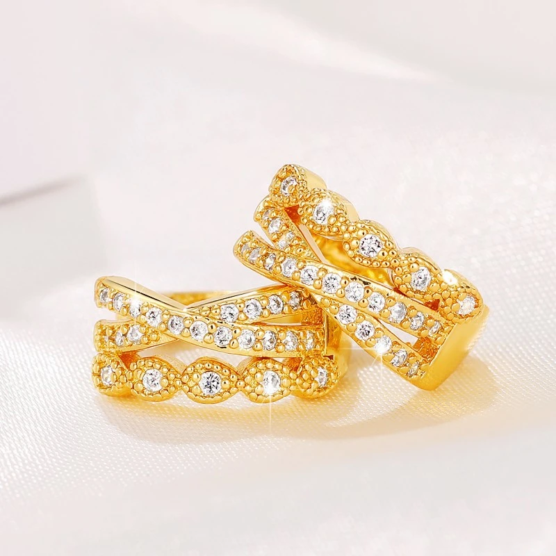 European and American style circle fashion cross earrings small mini cool style ear clips Korean style design earrings